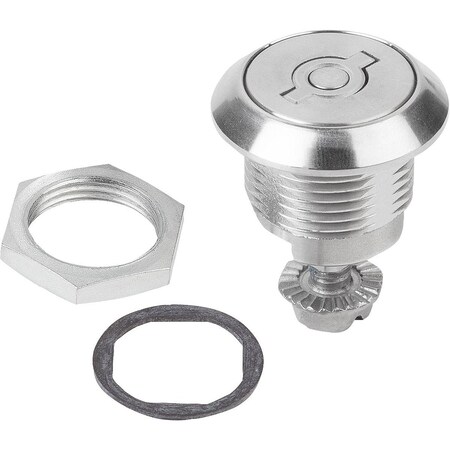 Kipp Secure Quarter-Turn Lock, Right, D=30, H=18, Stainless Steel 1.4401 K1350.14518